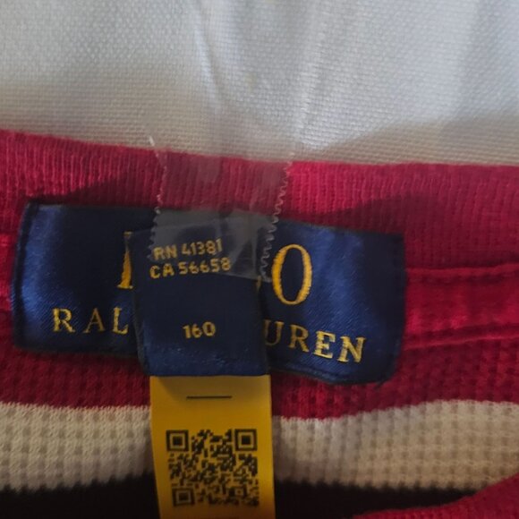 POLO Ralph Lauren Red/Multi Striped Waffle Knit Sweater Unisex Youth L (14-16) - Picture 7 of 16